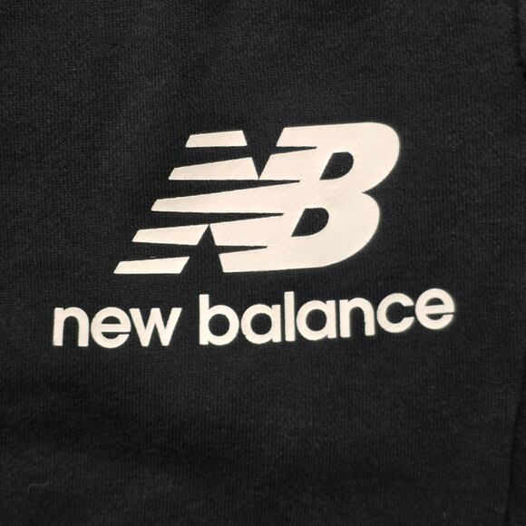 New Balance Essentials Stacked Logo Sweatpant Men’s Large Black French Terry - Picture 2 of 6